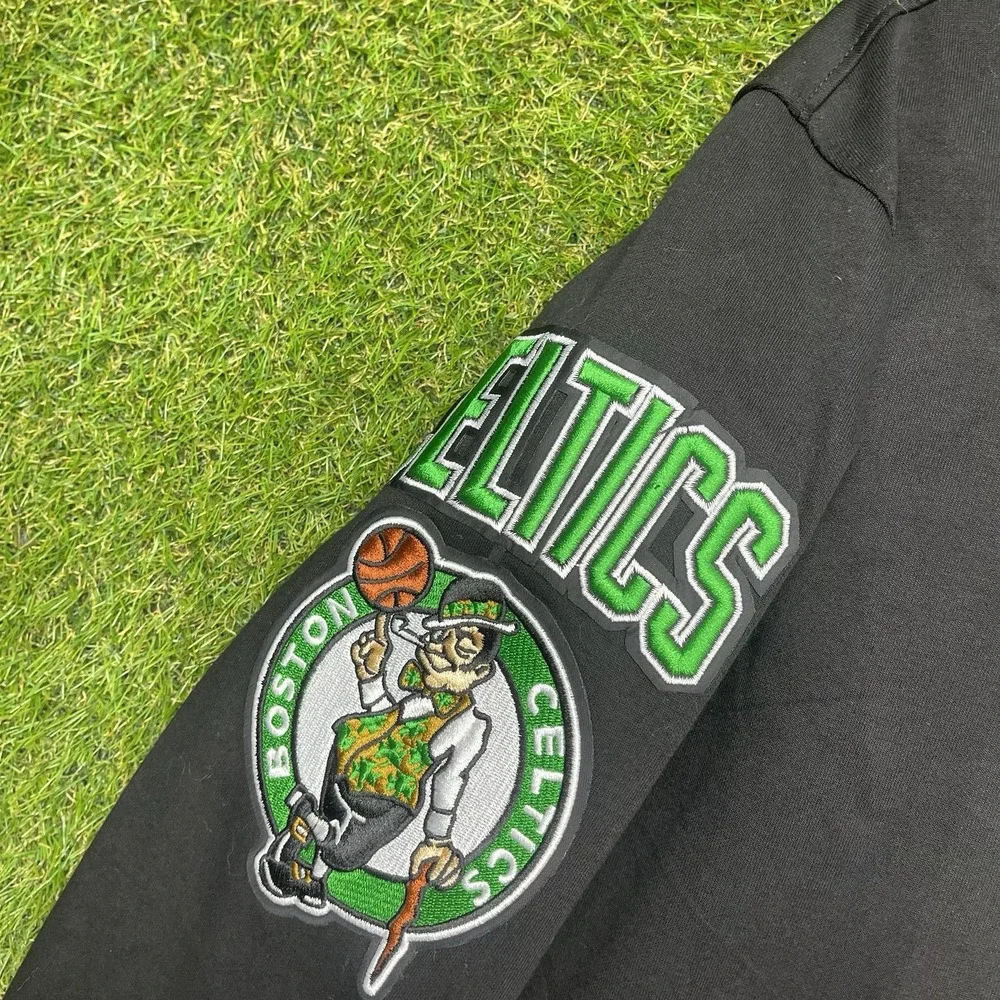 Pro Standard Boston Celtics Hoodie Mens Large Black Patches Embroidered NEW